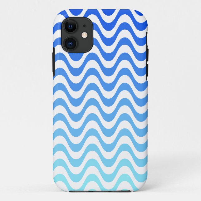 Gradient Blue Waves Case-Mate iPhone Case (Back)