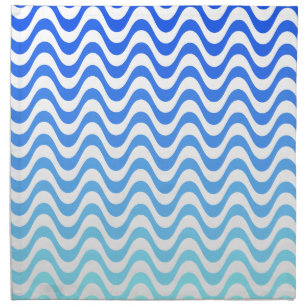 Gradient Blue Waves Cloth Napkin