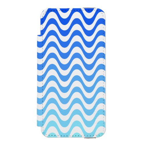 Gradient Blue Waves Wallet Case For iPhone SE55s