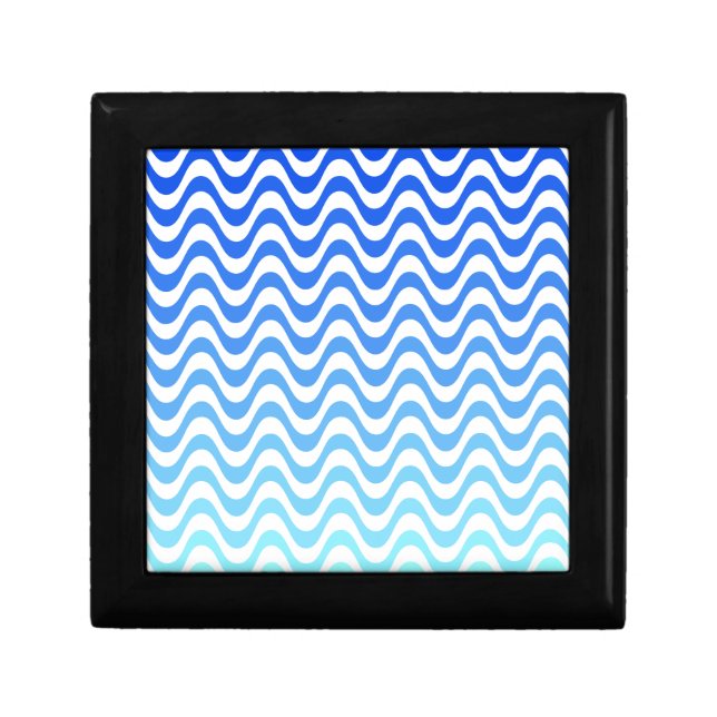 Gradient Blue Waves Keepsake Box (Front)