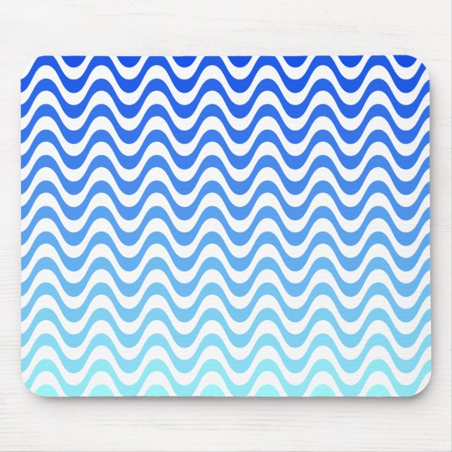 Gradient Blue Waves Mouse Pad (Front)