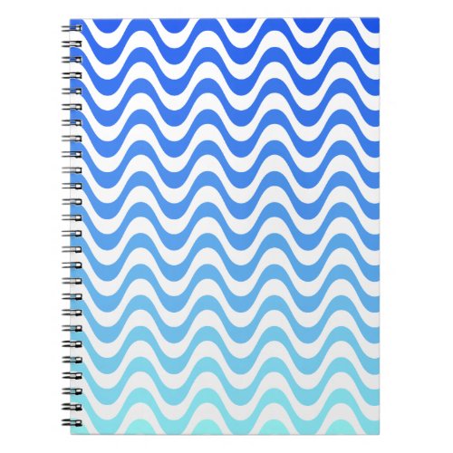 Gradient Blue Waves Notebook