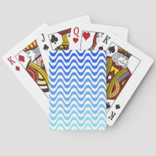 Gradient Blue Waves Poker Cards