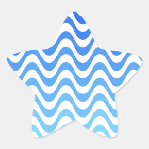 Gradient Blue Waves Star Sticker