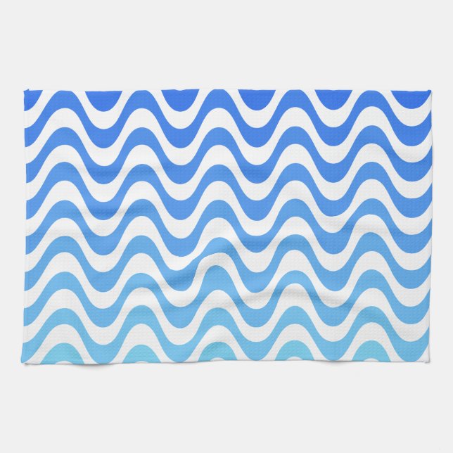 Gradient Blue Waves Towel (Horizontal)