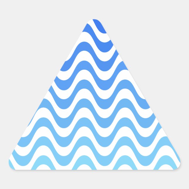 Gradient Blue Waves Triangle Sticker (Front)