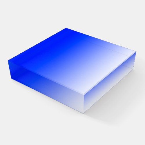 Gradient Blue  White Paperweight
