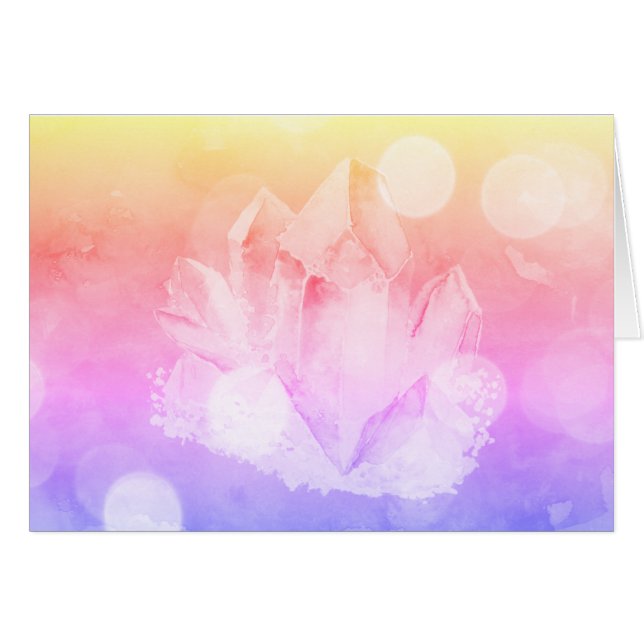 *~* Gradient Blush Pink  Lavender Crystal Cards (Front Horizontal)