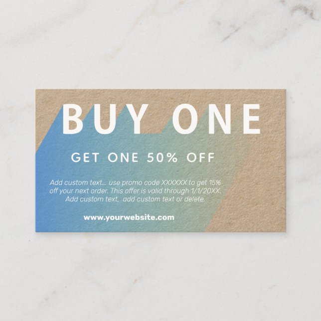 Gradient BOGO Discount Business Card (Front)