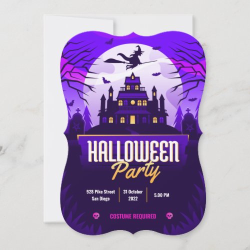 Gradient Bracket Halloween Custom party invitation