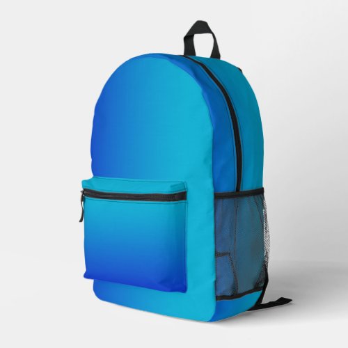 Gradient Bright Blue To Turquoise Printed Backpack