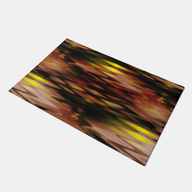 Gradient brown to yellow forming abstract zig-zag  doormat (Angled)