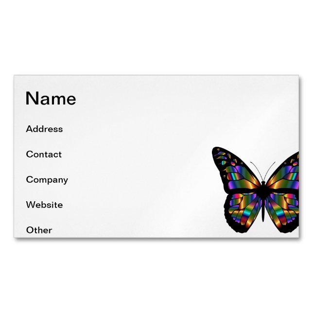 Gradient butterfly cartoon business card magnet (Front)