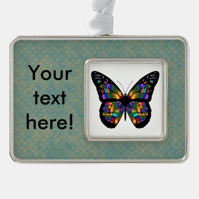 Gradient butterfly cartoon christmas ornament (Front)