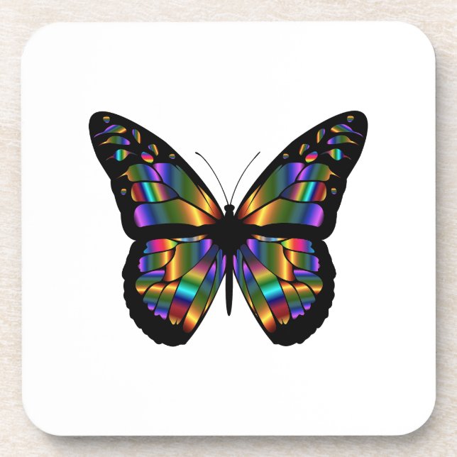 Gradient butterfly cartoon drink coaster (Front)
