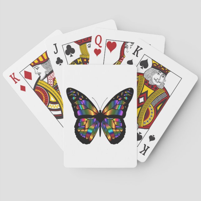 Gradient butterfly cartoon poker cards (Back)