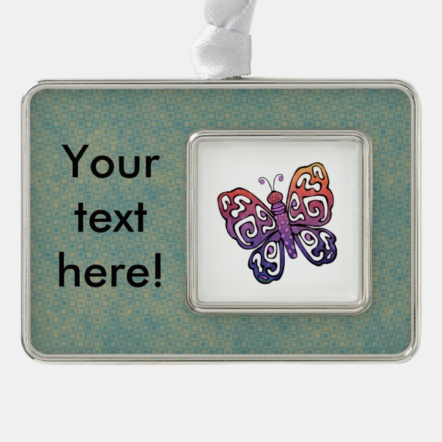 Gradient butterfly clipart christmas ornament (Front)