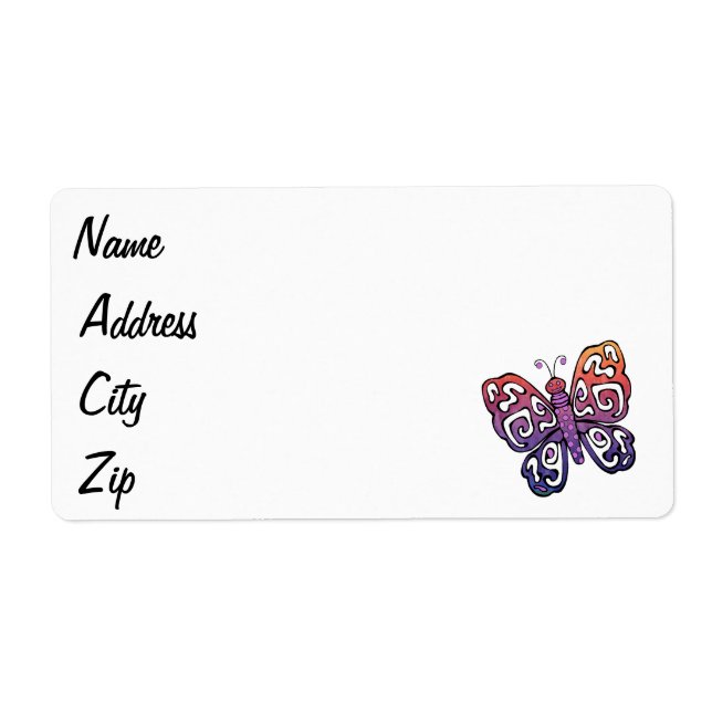 Gradient butterfly clipart label (Front)