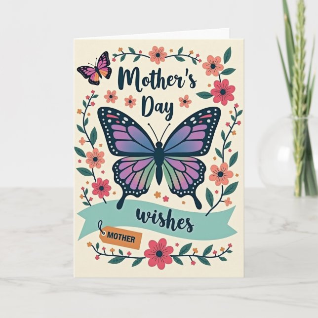 Gradient Butterfly Mothers Day Card (Front)