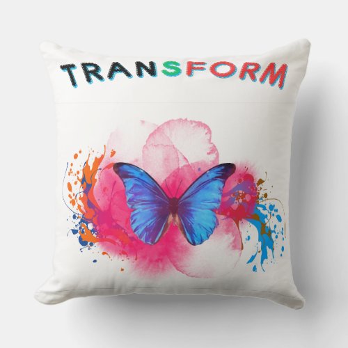 gradient butterfly throw pillow