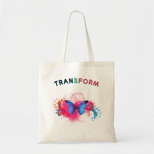 gradient butterfly tote bag