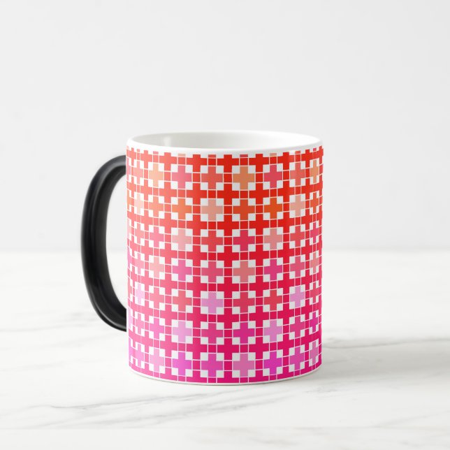 gradient , checkered gradient ,ombre  color morph mug  (Front Left)