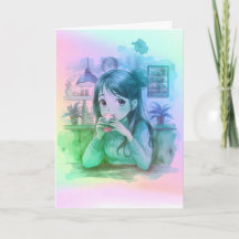 Gradient Coffee Lover Folded Greeting Card