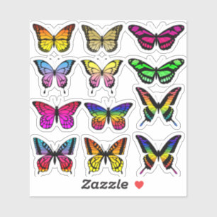 Gradient color butterfly sticker pack