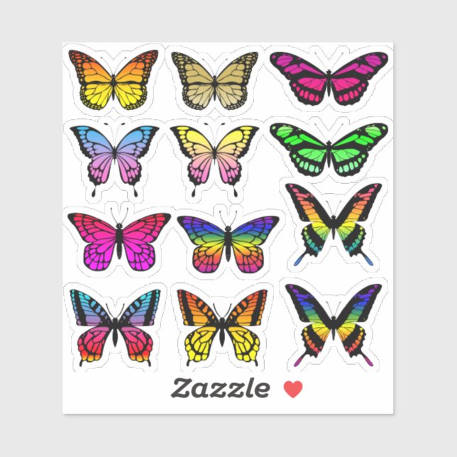 Gradient color butterfly sticker pack (Sheet)