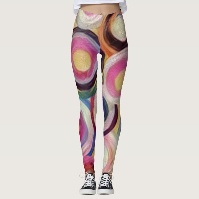 Gradient color, rough texture background. leggings (Front)