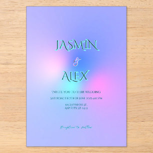 Gradient Color Transparent Wedding Invitation