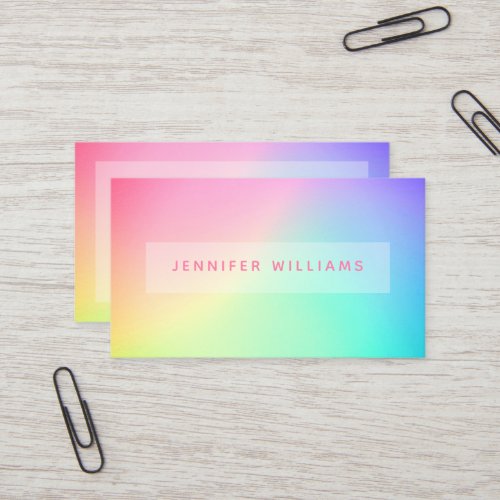 Gradient Colorful Rainbow Modern Elegant Business Card