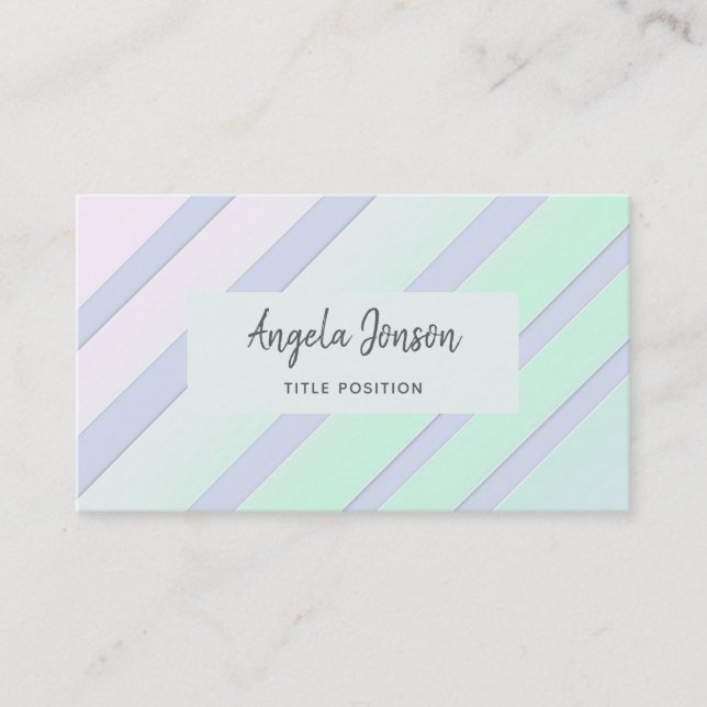 Gradient Colorful Stripes Business Card (Front)