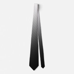 Gradient Cool Stylish Trendy Black & White Stripes Neck Tie