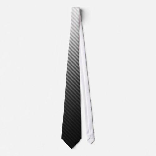 Gradient Cool Stylish Trendy Black  White Stripes Neck Tie