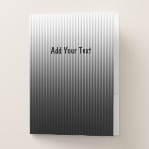 Gradient Cool Stylish Trendy Black & White Stripes Pocket Folder