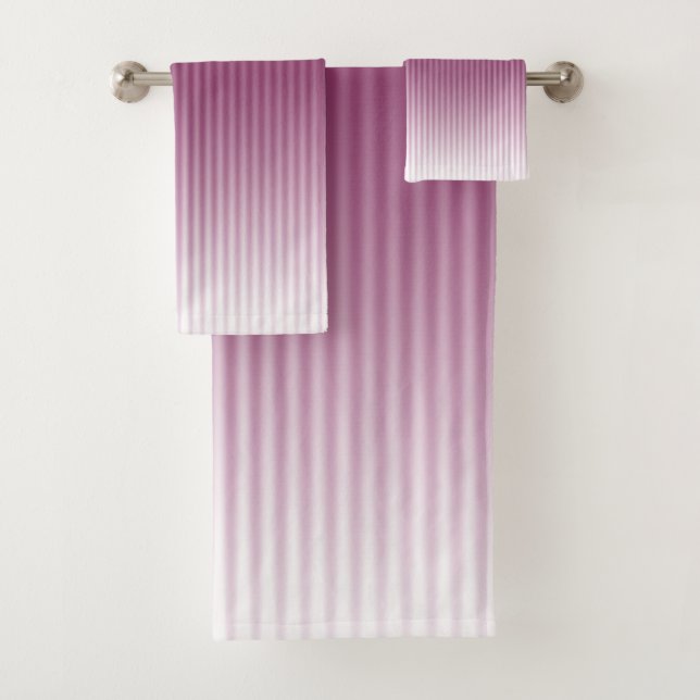 Gradient Cool Stylish Trendy Modern Stripe Pattern Bath Towel Set (Insitu)
