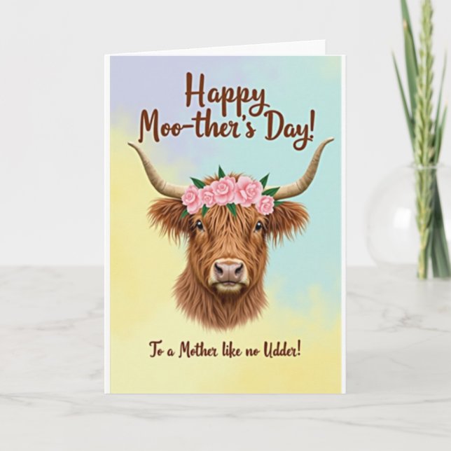 Gradient Cow Friend Card (Front)