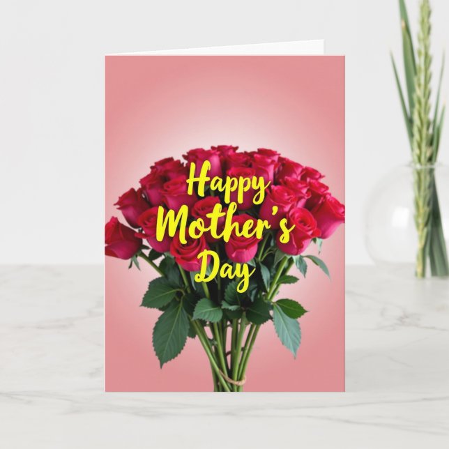 Gradient Crimson Flower Card (Front)