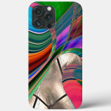 Gradient curved stripes and metallic sheen, over…