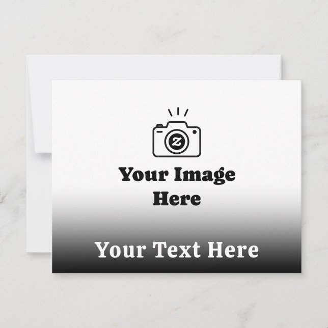 Gradient Custom Text and Image Note Card (Front)