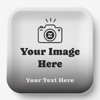 Gradient Custom Text and Image Paper Plates