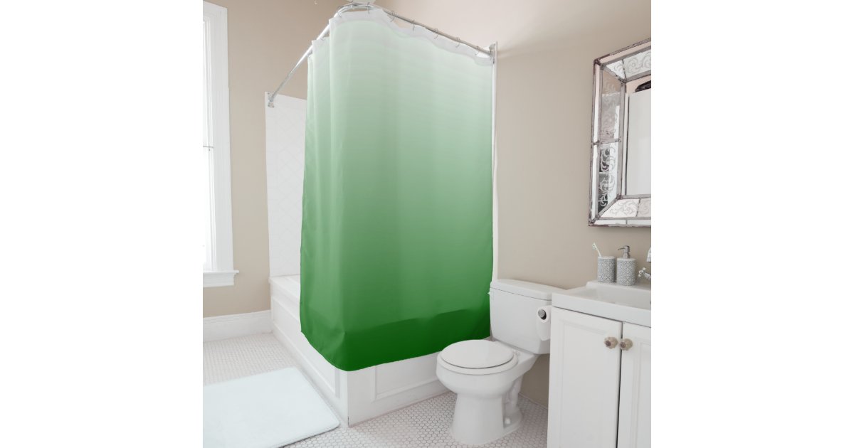 Gradient Dark Green Shower Curtain Zazzle