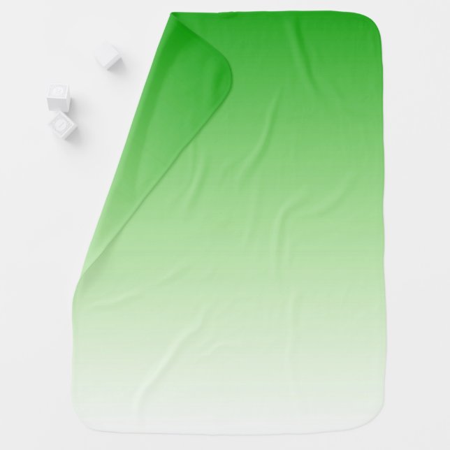 Gradient Dark Green to Light Green baby blanket (In Situ)