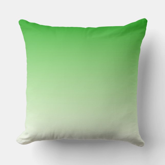 Gradient Dark Green to Light Green throw pillow (Front)