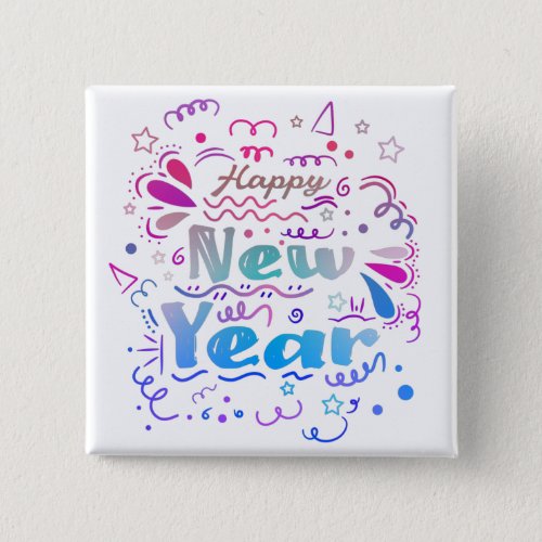 Gradient Decorative Happy New Year 2023 Button