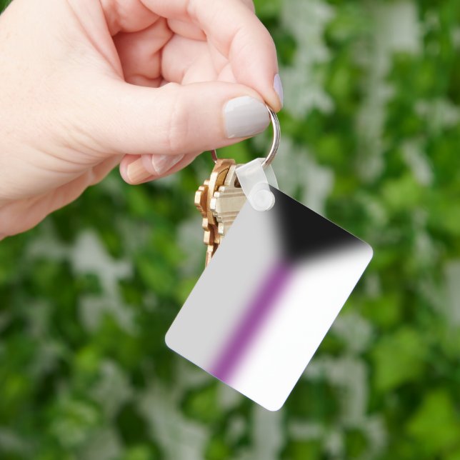 Gradient Demisexual Pride Flag – Demi Flag Keychain (Hand)
