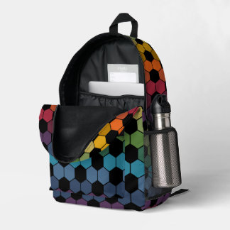 Gradient Earthy Rainbow Soccer Ball print Printed Backpack