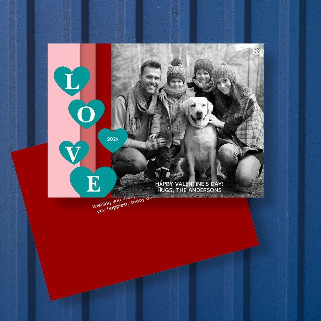 Gradient Edge Hearts Valentine's Day Photo Card (Creator Uploaded)