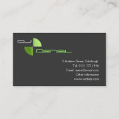 Gradient Effect DJ Green Business Card (Back)